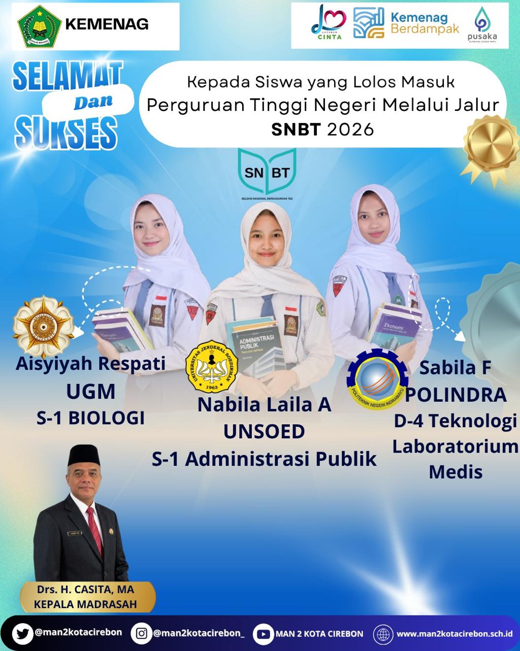 3 SISWA LOLOS PTN MELALUI JALUR SNBT