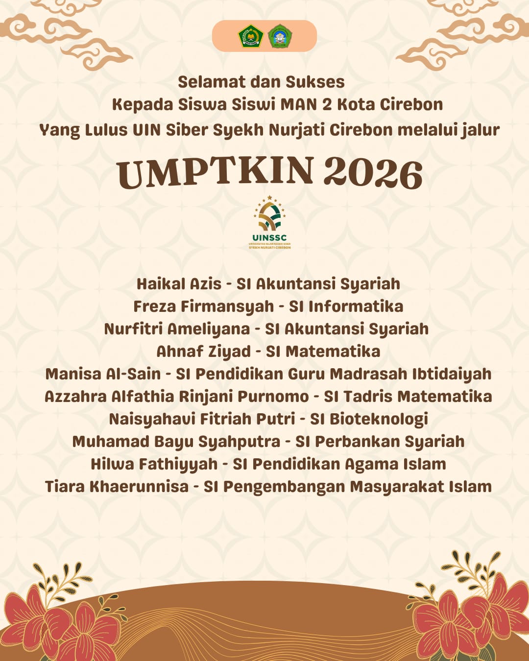 SISWA/I YANG LOLOS PTN JALUR UMPTKIN 2026